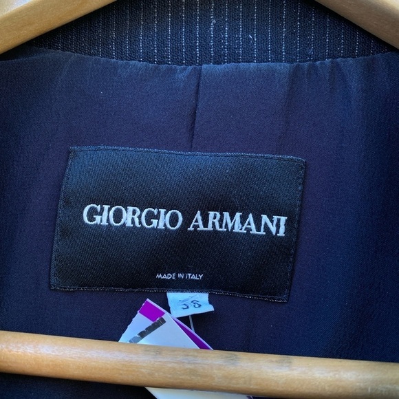 Vintage Giorgio Armani Striped Blazer Jacket Size 36 - Picture 5 of 9